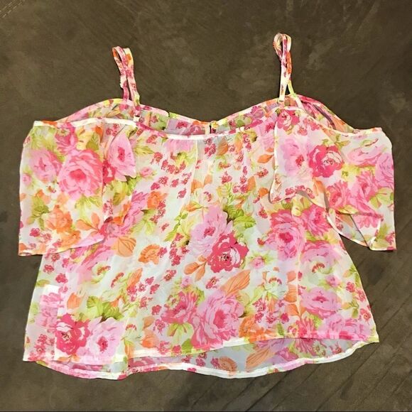 Pink Floral Blouse Women’s Small - Picture 2 of 4